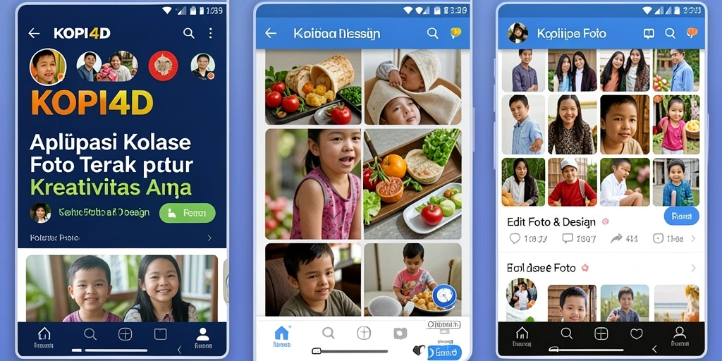 Tampilan antarmuka KOPI4D yang user-friendly untuk membuat kolase foto.
