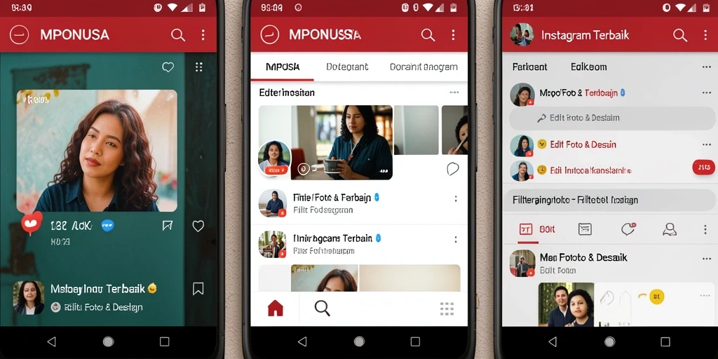 Antarmuka MPONUSA dengan berbagai filter Instagram yang menarik