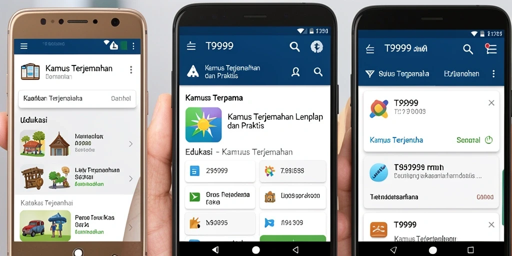 Antarmuka T9999 yang sederhana dan fungsional untuk Kamus Terjemahan.